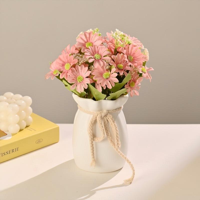 Set Vas Bunga Plastic Aesthetic Bunga Hias Rumah Artificial Flowers bunga hiasan ruang tamu