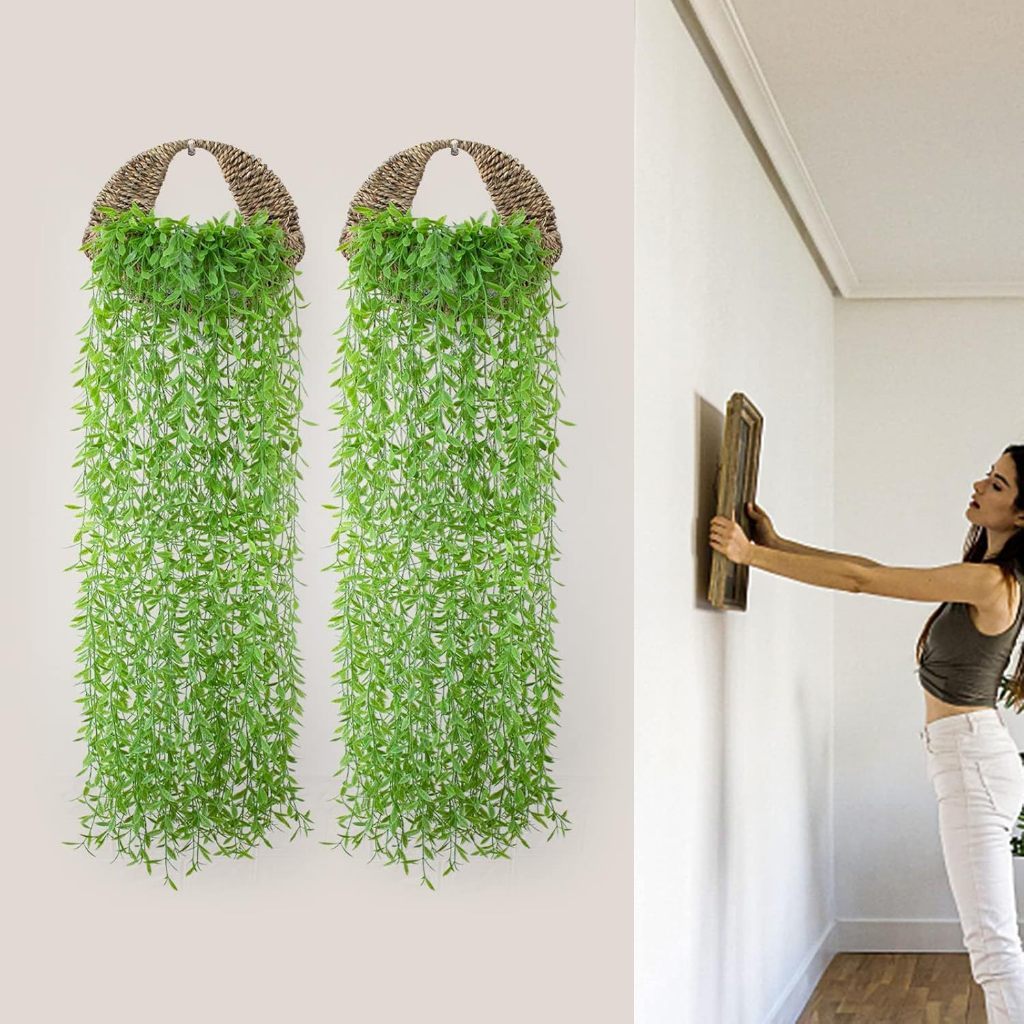 Artificial Flower Daun Juntai Gantung Daun Rambat Plastik Tanaman Hias Bunga gantung dinding