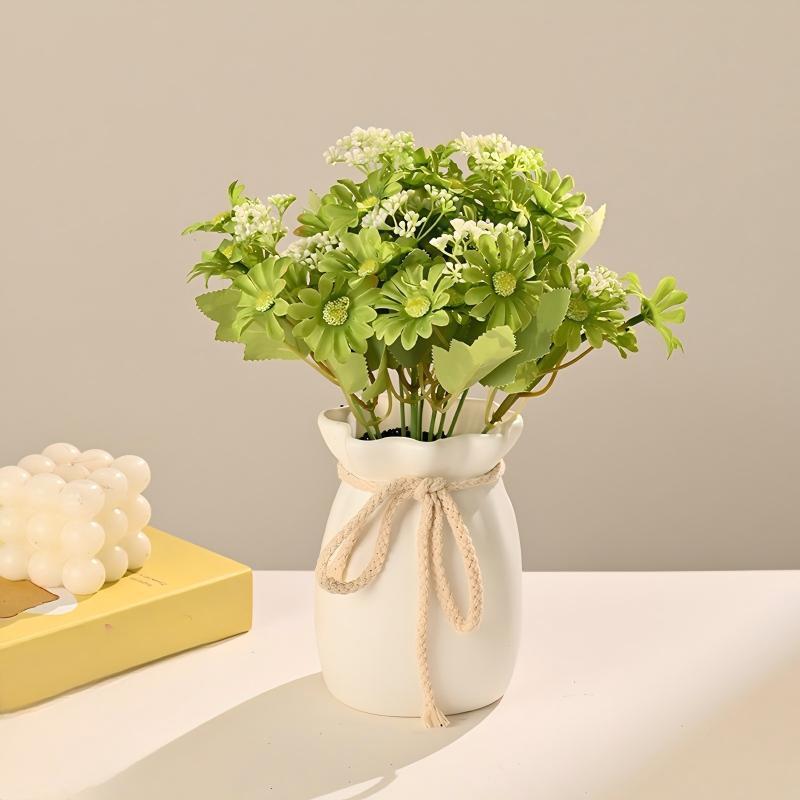 Set Vas Bunga Plastic Aesthetic Bunga Hias Rumah Artificial Flowers bunga hiasan ruang tamu
