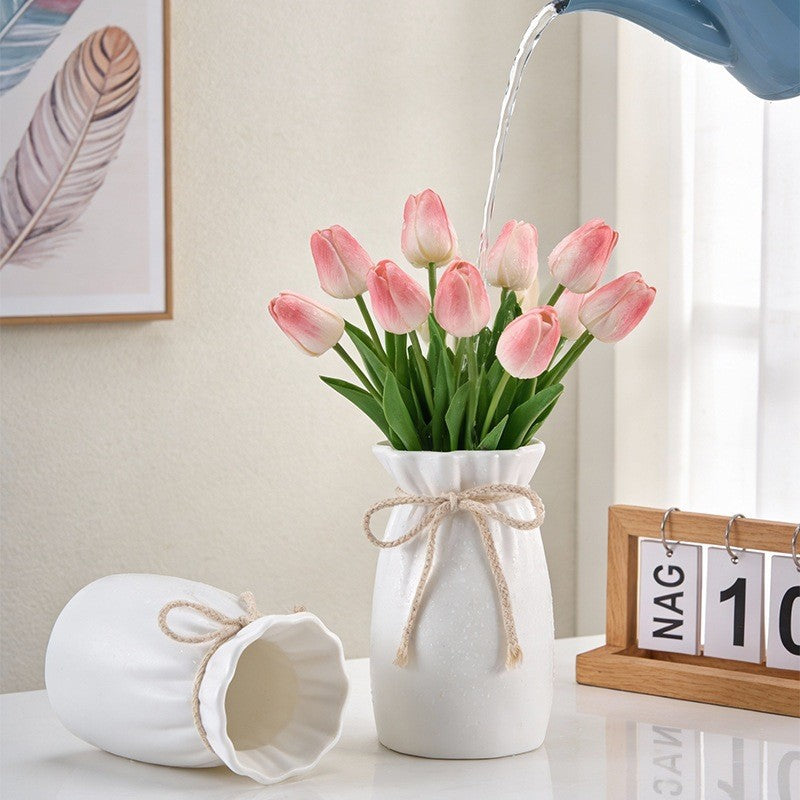 Set Vas Bunga Plastic Aesthetic Bunga Hias Rumah Artificial Flowers bunga hiasan ruang tamu