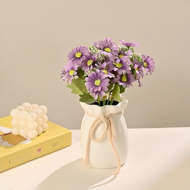 Set Vas Bunga Plastic Aesthetic Bunga Hias Rumah Artificial Flowers bunga hiasan ruang tamu