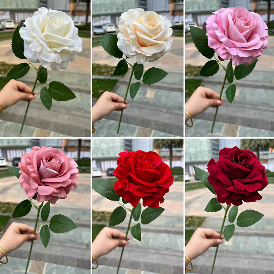 Bunga Mawar Simulasi Bunga untuk Bunga Palsu Tunggal dekorasi wedding dan dekorasi kamar