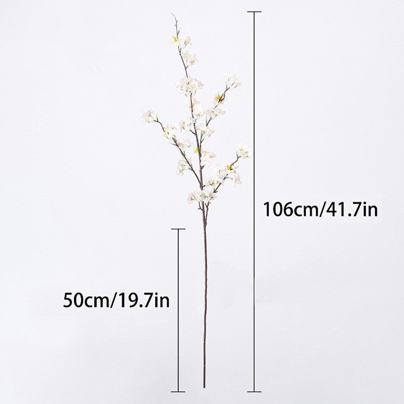 Bunga sakura palsu tunggal 4 cabang bahan plastik untuk hiasan living room dan pernikahan grosir