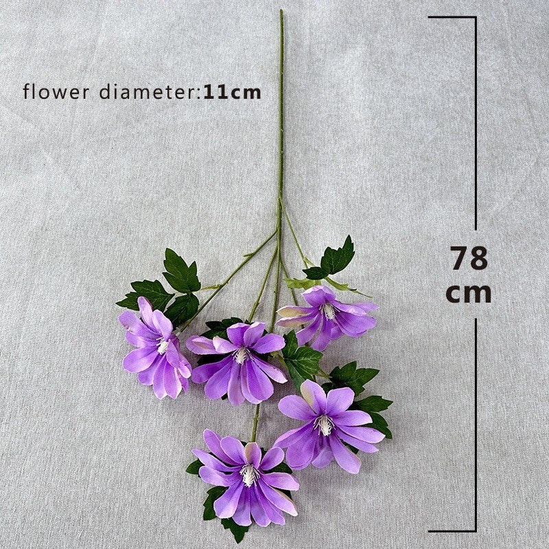 Bunga Palsu Clematis 5 Kepala - Dekorasi Pernikahan, Ruang Tamu & Pajangan Bunga Bouquet