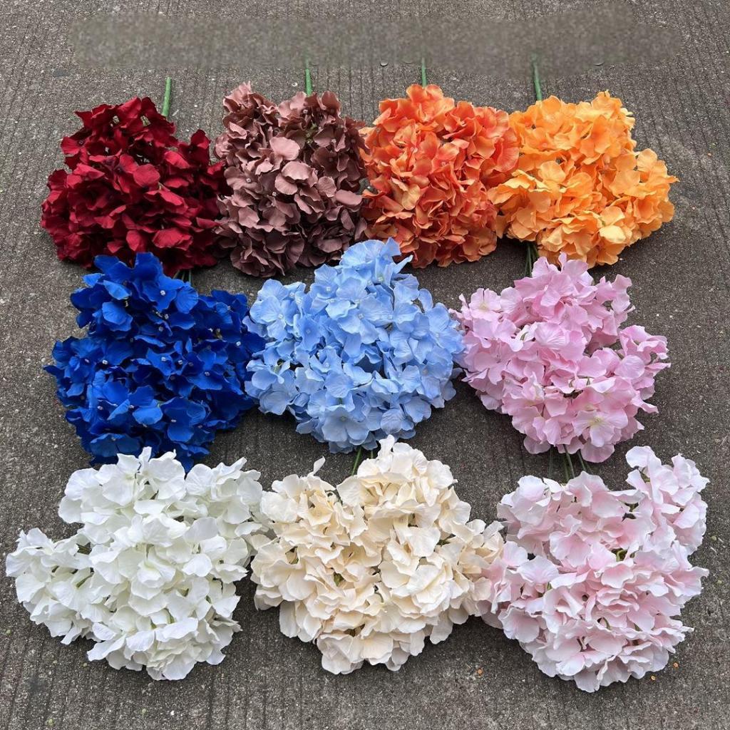 Bunga Hydrangea Semu Baru 5 Kepala Bundel - Hiasan Pernikahan, Grosir Bunga Palsu Kualitas Premium