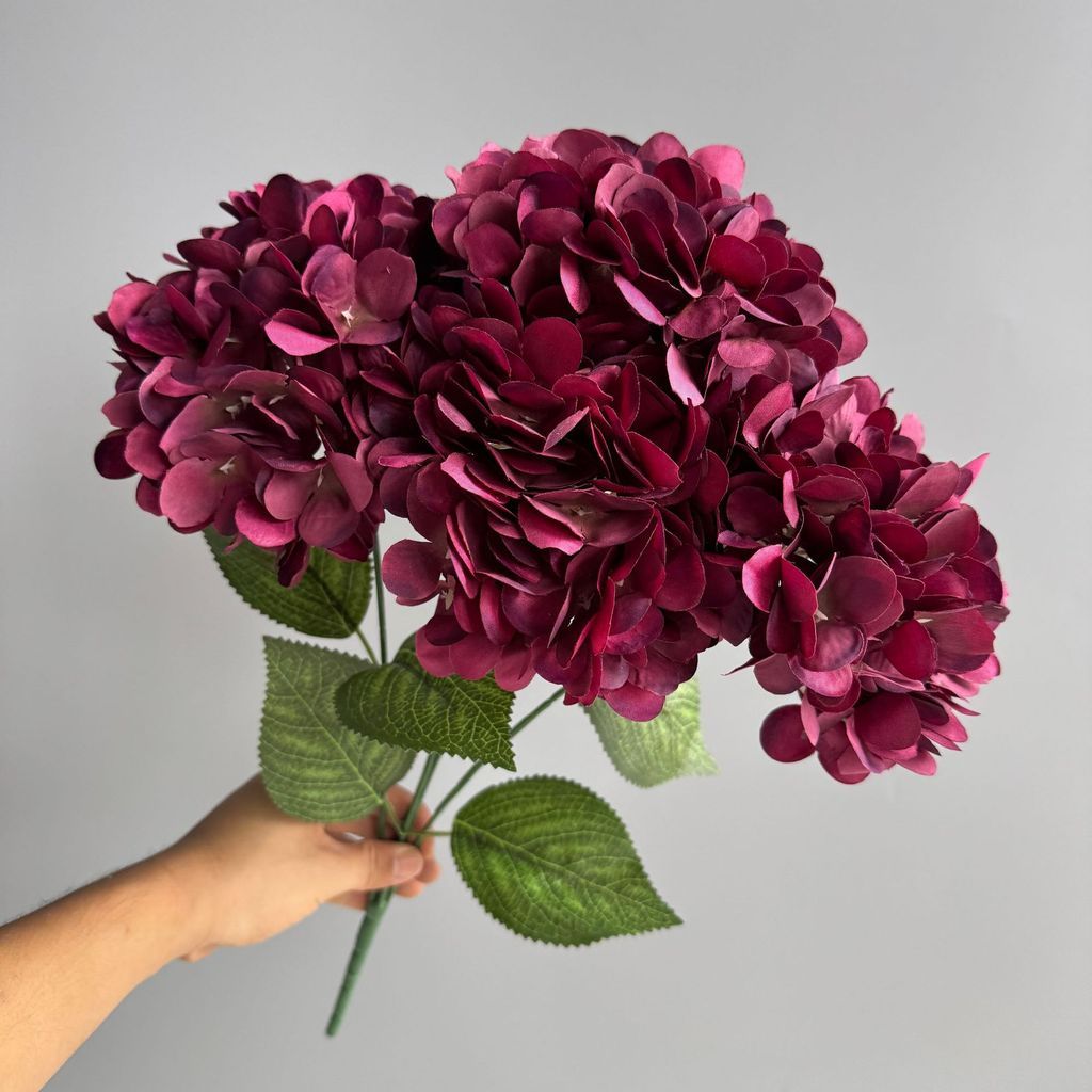 Hortensia tiruan 5 tangkai 270 kelopak, hias jalan acara, properti foto, bunga palsu dekorasi meja