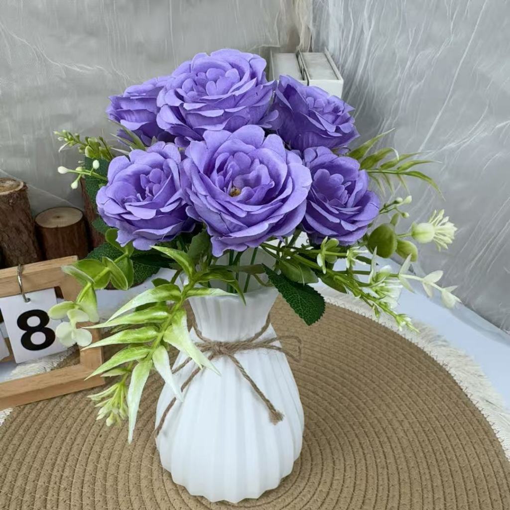 Artificial Peony 7 Cabang Bunga Palsu Plastik Buatan Pajangan Rumah Kantor Dekorasi Pernikahan