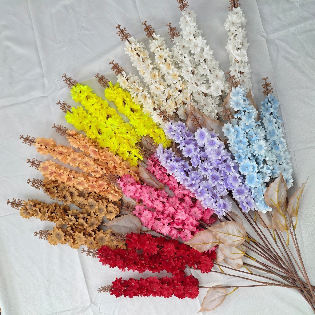Delphinium Cabang 3 Artificial Bunga Imitasi Tangkai  Dekorasi Pernikahan Ruang Tamu Hiasan