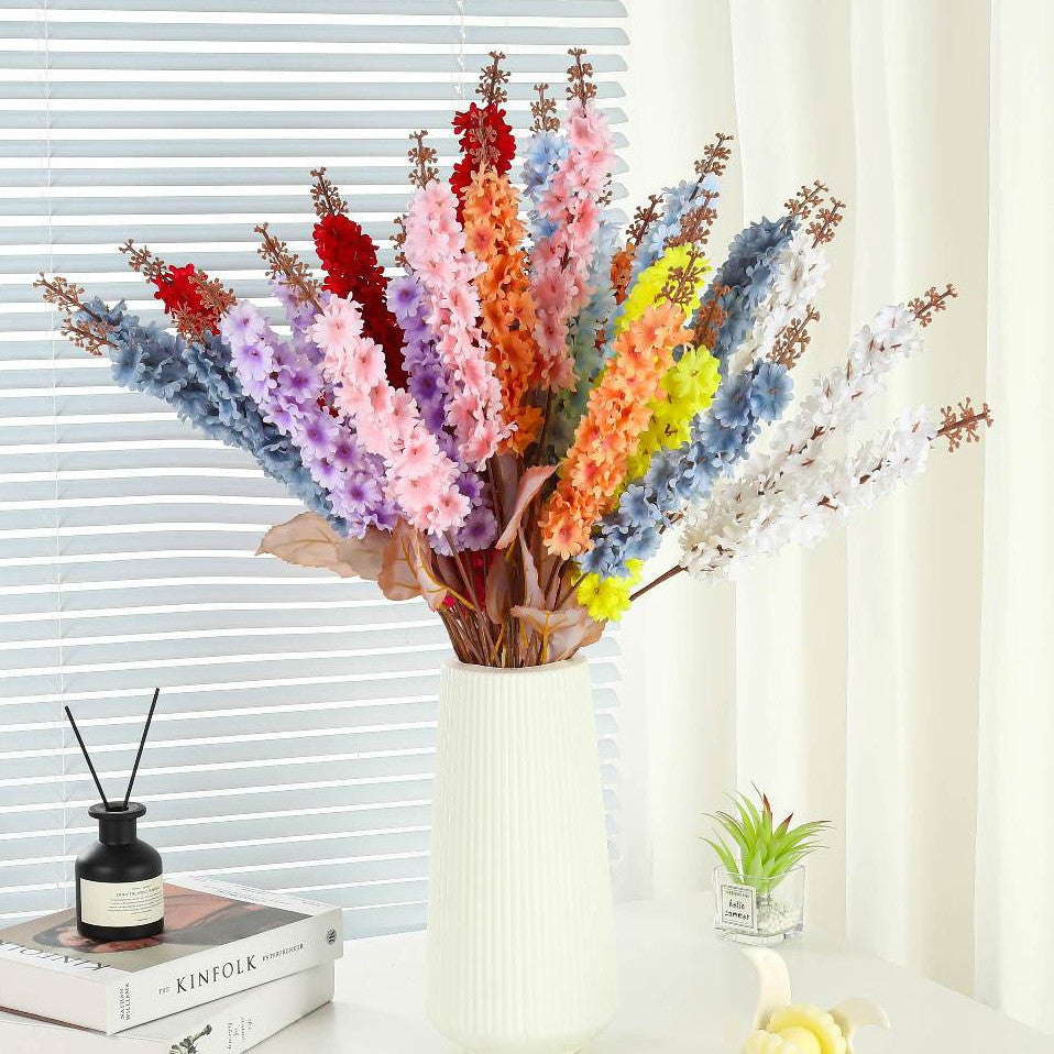 Delphinium Cabang 3 Artificial Bunga Imitasi Tangkai  Dekorasi Pernikahan Ruang Tamu Hiasan
